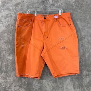 AKOO Shorts Mens Size 42 Orange Standard Fit distressed 11.5” inseam